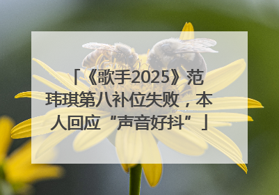 《歌手2025》范玮琪第八补位失败，本人回应“声音好抖”