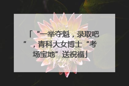 “一举夺魁，录取吧”，青科大女博士“考场宝地”送祝福