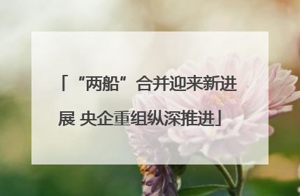 “两船”合并迎来新进展 央企重组纵深推进