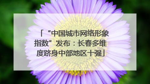 “中国城市网络形象指数”发布：长春多维度跻身中部地区十强