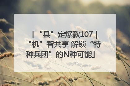 “县”定爆款107｜“机”智共享 解锁“特种兵团”的N种可能