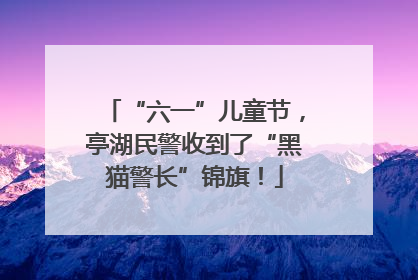 “六一”儿童节，亭湖民警收到了“黑猫警长”锦旗！