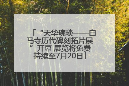 “天华琬琰——白马寺历代碑刻拓片展”开幕 展览将免费持续至7月20日