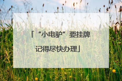 “小电驴”要挂牌 记得尽快办理