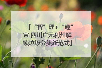 “智”理+“趣”宣 四川广元利州解锁垃圾分类新范式