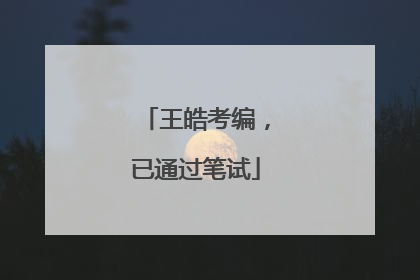 王皓考编，已通过笔试