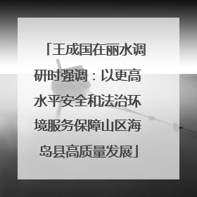 王成国在丽水调研时强调：以更高水平安全和法治环境服务保障山区海岛县高质量发展