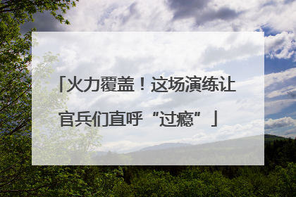 火力覆盖！这场演练让官兵们直呼“过瘾”