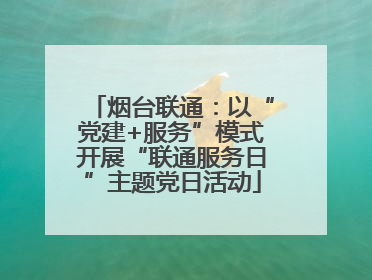 烟台联通：以“党建+服务”模式开展“联通服务日”主题党日活动