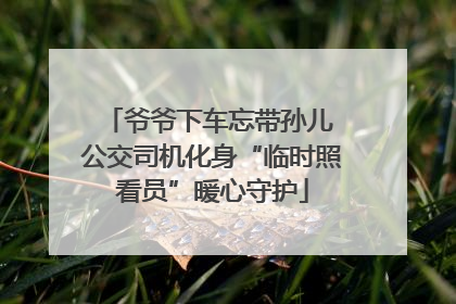 爷爷下车忘带孙儿 公交司机化身“临时照看员”暖心守护