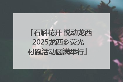 石斛花开 悦动龙西 2025龙西乡荧光村跑活动圆满举行