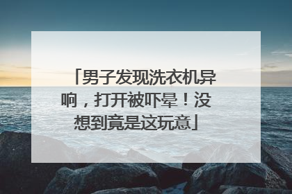 男子发现洗衣机异响,打开被吓晕!没想到竟是这玩意