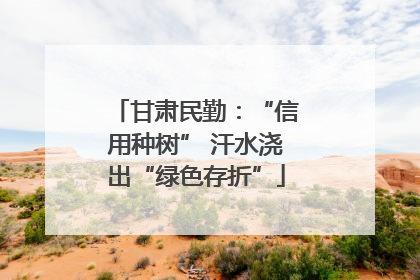 甘肃民勤：“信用种树” 汗水浇出“绿色存折”