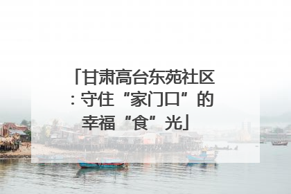 甘肃高台东苑社区：守住“家门口”的幸福“食”光