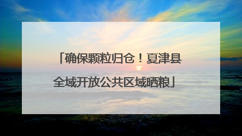 确保颗粒归仓！夏津县全域开放公共区域晒粮