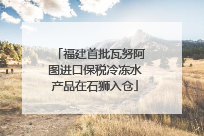 福建首批瓦努阿图进口保税冷冻水产品在石狮入仓