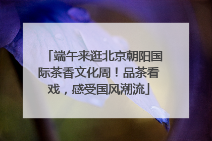 端午来逛北京朝阳国际茶香文化周！品茶看戏，感受国风潮流