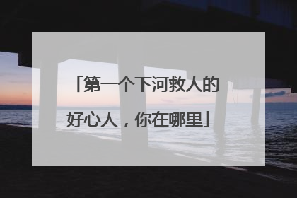 第一个下河救人的好心人，你在哪里