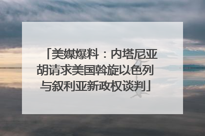 美媒爆料：内塔尼亚胡请求美国斡旋以色列与叙利亚新政权谈判