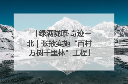 绿满陇原·奇迹三北｜张掖实施“百村万树千里林”工程