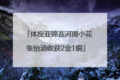 体操亚锦赛河南小花张怡涵收获2金1铜