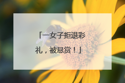 一女子拒退彩礼，被悬赏！