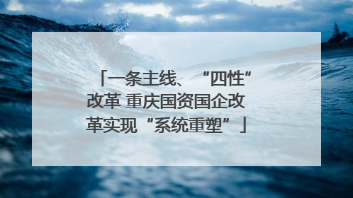 一条主线、“四性”改革 重庆国资国企改革实现“系统重塑”