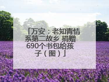 万安：老知青情系第二故乡 捐赠690个书包给孩子（图）