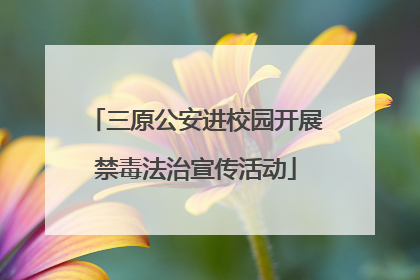 三原公安进校园开展禁毒法治宣传活动