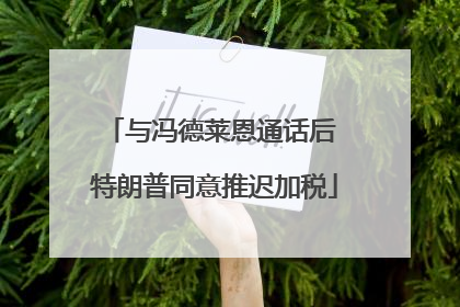 与冯德莱恩通话后 特朗普同意推迟加税
