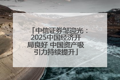 中信证券邹迎光：2025中国经济开局良好 中国资产吸引力持续提升