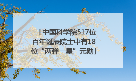 中国科学院517位百年诞辰院士中有18位“两弹一星”元勋