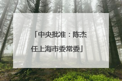 中央批准：陈杰任上海市委常委