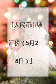 人民币市场汇价（5月28日）