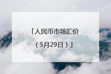 人民币市场汇价（5月29日）