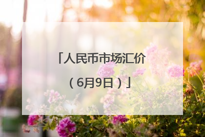 人民币市场汇价（6月9日）