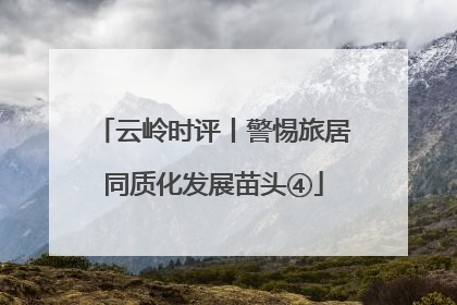 云岭时评丨警惕旅居同质化发展苗头④
