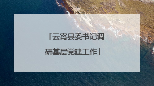 云霄县委书记调研基层党建工作