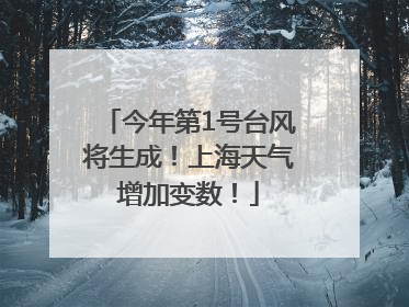 今年第1号台风将生成！上海天气增加变数！