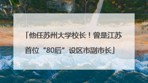 他任苏州大学校长！曾是江苏首位“80后”设区市副市长