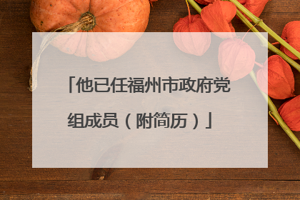 他已任福州市政府党组成员（附简历）
