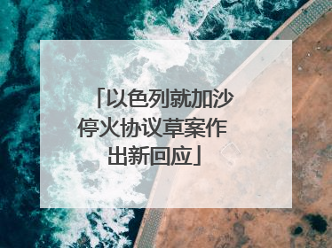以色列就加沙停火协议草案作出新回应