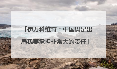伊万科维奇：中国男足出局我要承担非常大的责任