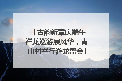 古韵新章庆端午 祥龙巡游展风华，青山村举行游龙盛会