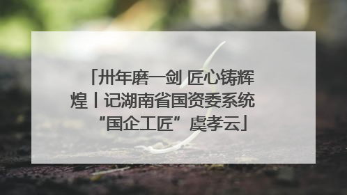 卅年磨一剑 匠心铸辉煌丨记湖南省国资委系统“国企工匠”虞孝云