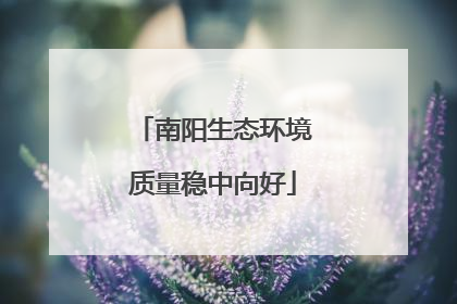 南阳生态环境质量稳中向好