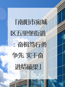 南阳市宛城区五里堡街道：奋楫笃行勇争先 实干奋进结硕果