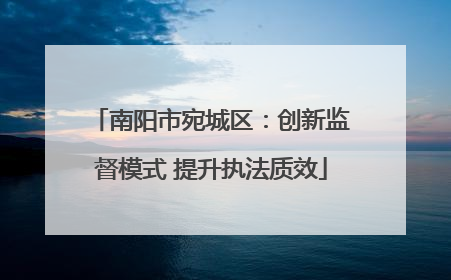 南阳市宛城区：创新监督模式 提升执法质效