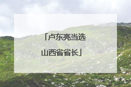 卢东亮当选山西省省长