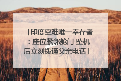 印度空难唯一幸存者：座位紧邻舱门 坠机后立刻拨通父亲电话